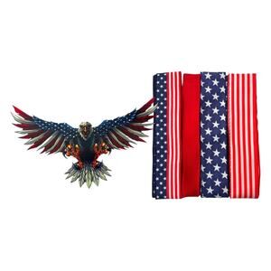 Patriotic Eagle Wreath Kit - DIY Americana Decor with Stars & Stripes Ribbons